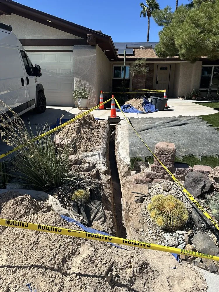 Underground water main leak before repair — Las Vegas